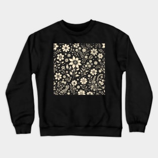 Black and Beige Floral Crewneck Sweatshirt